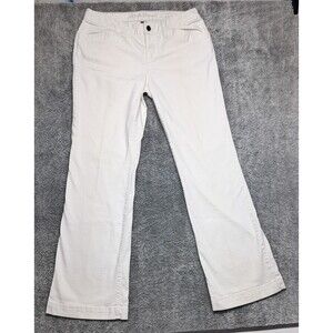 Eddie Bauer Jeans Womens Sz 10 Flared Leg White Denim Blue Stretch Curvy Trouser